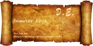 Demeter Erik névjegykártya